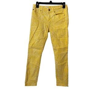 Ladies GAP Always Skinny Yellow Print Pants Sz 26
